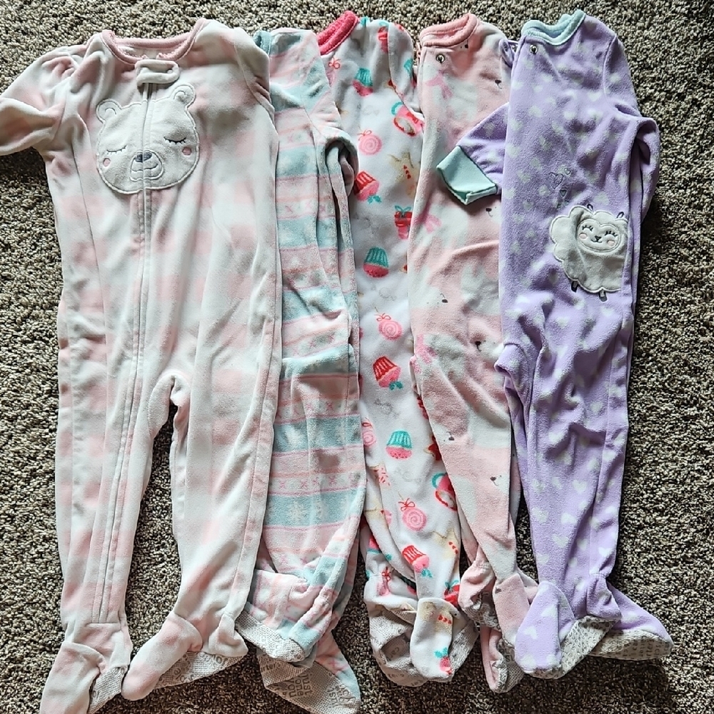 Cozy Kids One Piece Pajama Set - Pink, Purple, and Multicolor